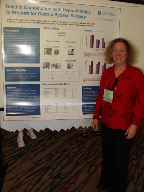 Reiki in Combination with Hypnotherapy Before Gastric Bypass. AHNA poster presentation. 2012